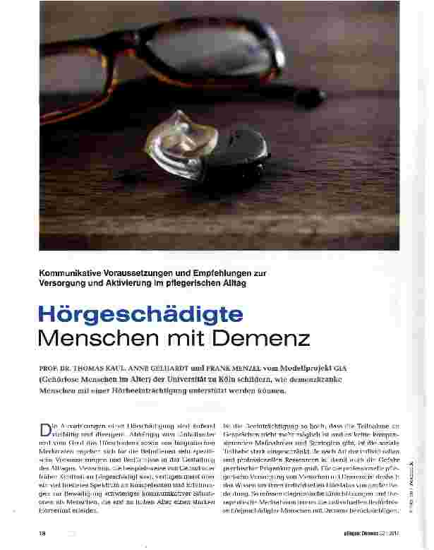 Vorschauseite 1: Hörgeschädigte Menschen mit Demenz