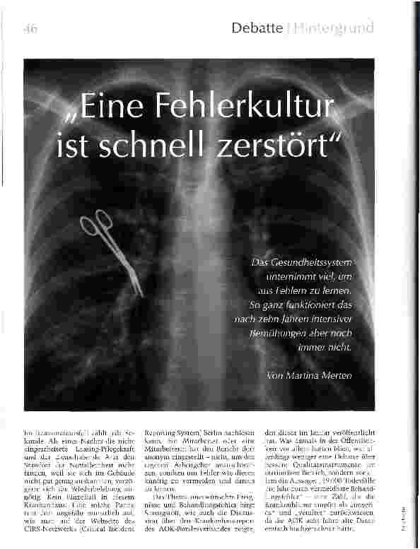 Vorschauseite 1: Eine Fehlerkultur ist schnell zerstört