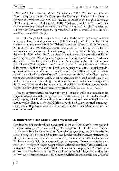 Vorschauseite 4: Entlastung und Unterstützung für Kinder psychisch kranker Eltern durch Patenschaften: Ein Handlungsfeld auch für die psychiatrische Pflege?