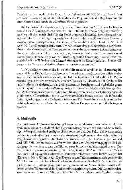 Vorschauseite 5: Entlastung und Unterstützung für Kinder psychisch kranker Eltern durch Patenschaften: Ein Handlungsfeld auch für die psychiatrische Pflege?