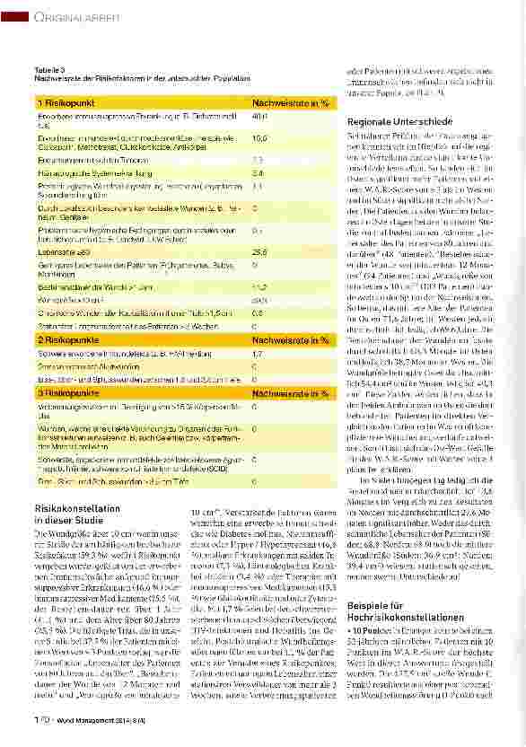 Vorschauseite 5: Einstufung von Risikowunden (WAR-Score) bei Patienten mit chronischem Ulcus cruris: Ergebnisse einer multizentrischen Studie
