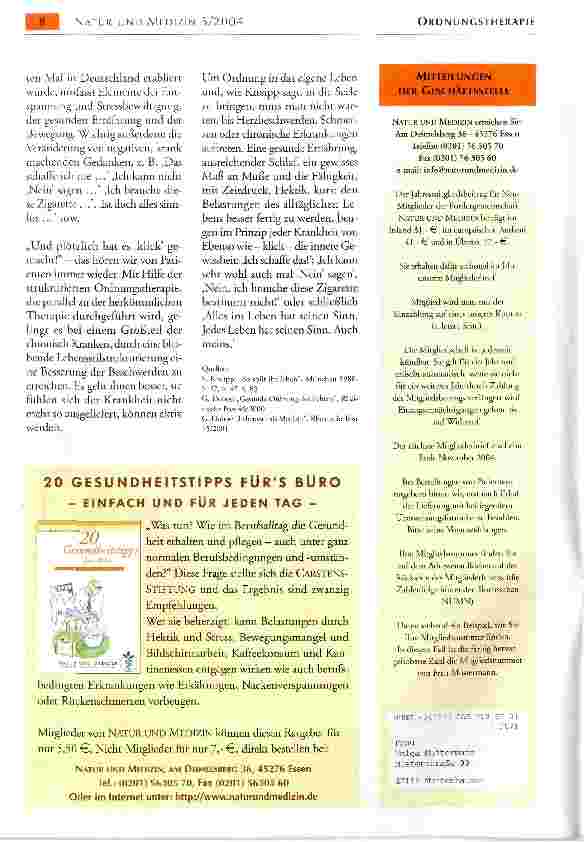Vorschauseite 2: WAS IST EIGENTLICH ORDNUNGSTHERAPIE?