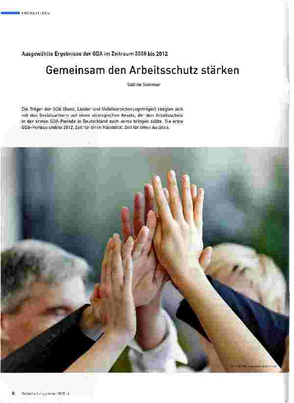 Vorschauseite 1: Gemeinsam den Arbeitsschutz stärken