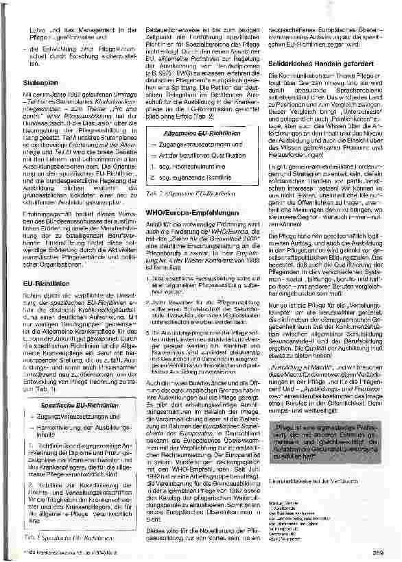 Vorschauseite 3: Berufspolitische Standortbestimmung der Pflegeberufe in Ausund Weiterbildung