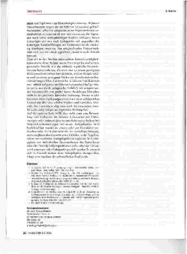 Vorschauseite 4: Epilepsien im höheren Lebensalter: Gibt es relevante Vorteile neuer Antiepileptika?