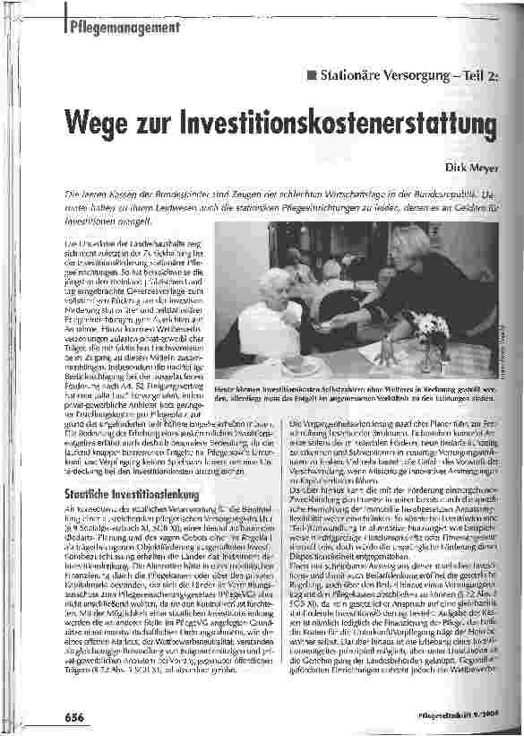 Vorschauseite 1: Wege zur InvestitionskostenerstattungStationäre Versorgung - Teil 2