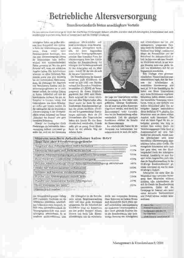 Vorschauseite 1: Betriebliche AltersversorgungBranchenstandards bieten unschlagbare Vorteile