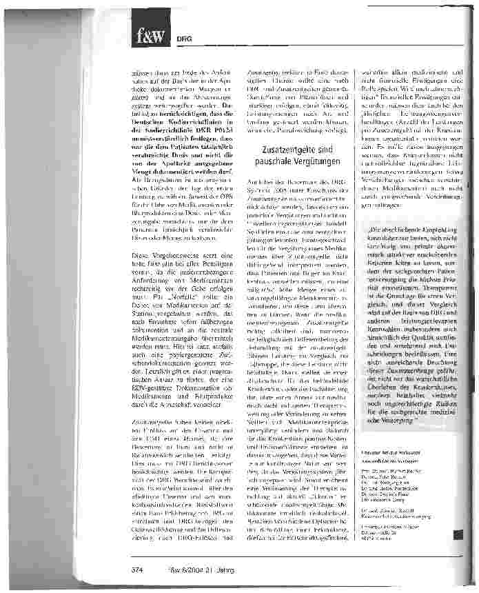 Vorschauseite 1: Zusatzentgelte im DRG-System 2005