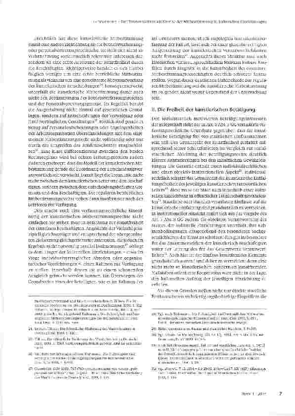 Vorschauseite 4: Der Tendenzschutz als Grenze der Mitbestimmung in kulturellen Einrichtungen
