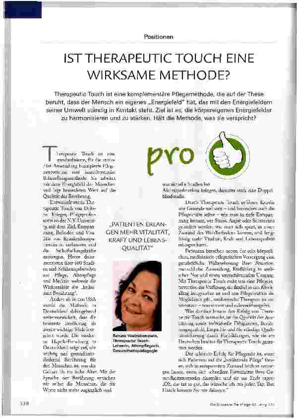Vorschauseite 1: IST THERAPEUTIC TOUCH EINE WIRKSAME METHODE?