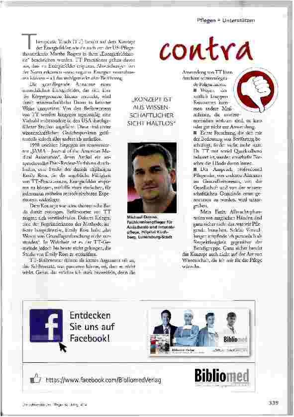 Vorschauseite 2: IST THERAPEUTIC TOUCH EINE WIRKSAME METHODE?