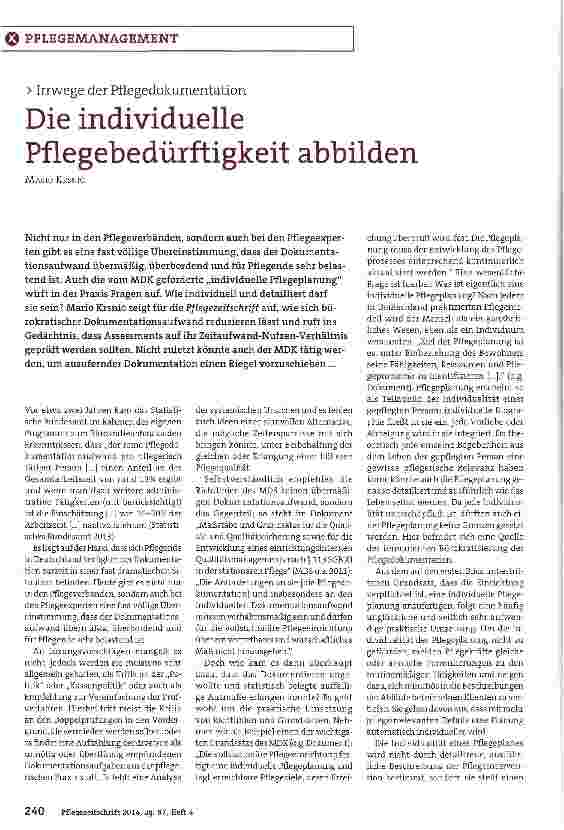 Vorschauseite 1: Die individuelle Pflegebedürftigkeit abbilden