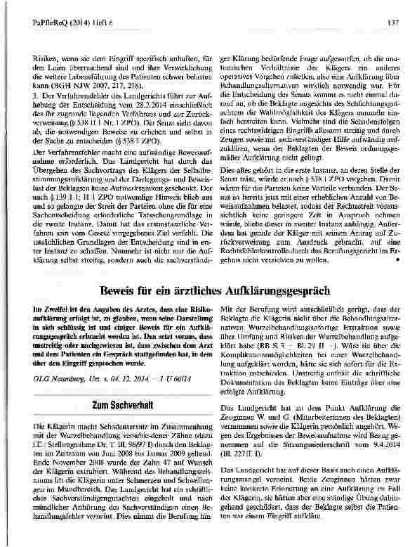 Vorschauseite 1: Beweis für ein ärztliches Aufklärungsgespräch