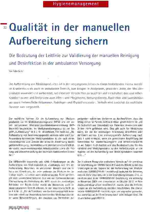 Vorschauseite 1: Qualität in der manuellen Aufbereitung sichern