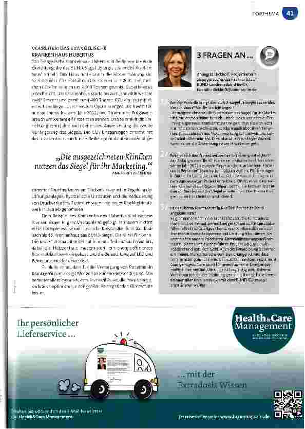 Vorschauseite 2: Energie sparendes Krankenhaus
