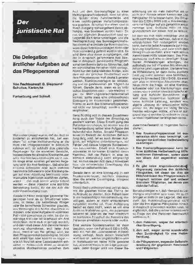 Vorschauseite 1: Die Delegation ärztlicher Aufgaben auf das Pflegepersonal