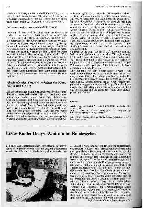 Vorschauseite 5: Die kontinuierliche ambulante Peritonealdialyse (CAPD) bei Kindern