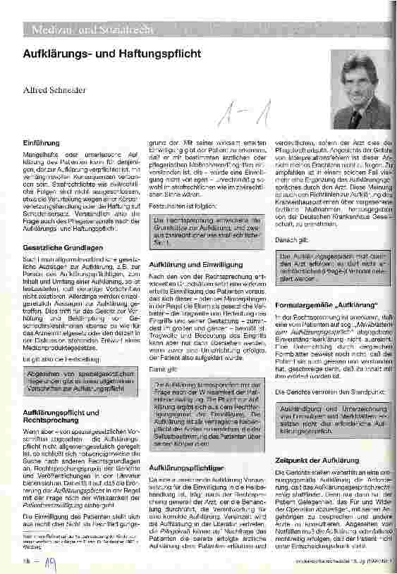 Vorschauseite 1: Aufklärungsund Haftungspflicht (A)