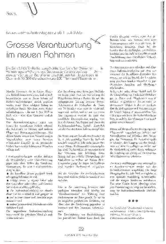 Vorschauseite 1: Grosse Verantwortung im neuen Rahmen