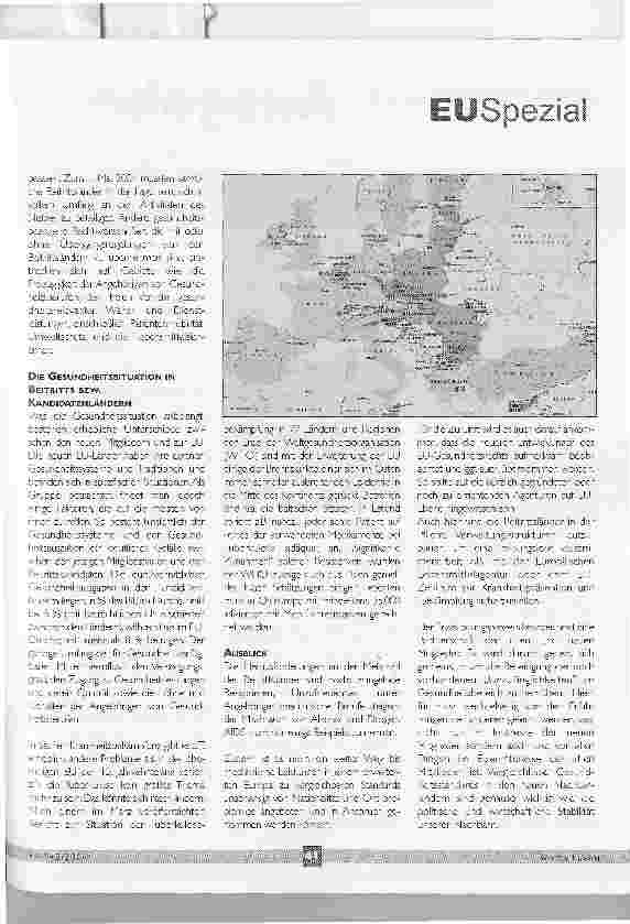 Vorschauseite 2: Europa auf dem Weg zu einer einheitlichen GesundheitsversorgungDer Erweiterungsprozess und die Herausforderungen für den Gesundheitsbereich