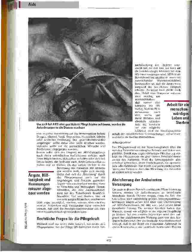 Vorschauseite 3: Heraus aus dem Tabu AIDS - Anforderung an die Häusliche Pflege