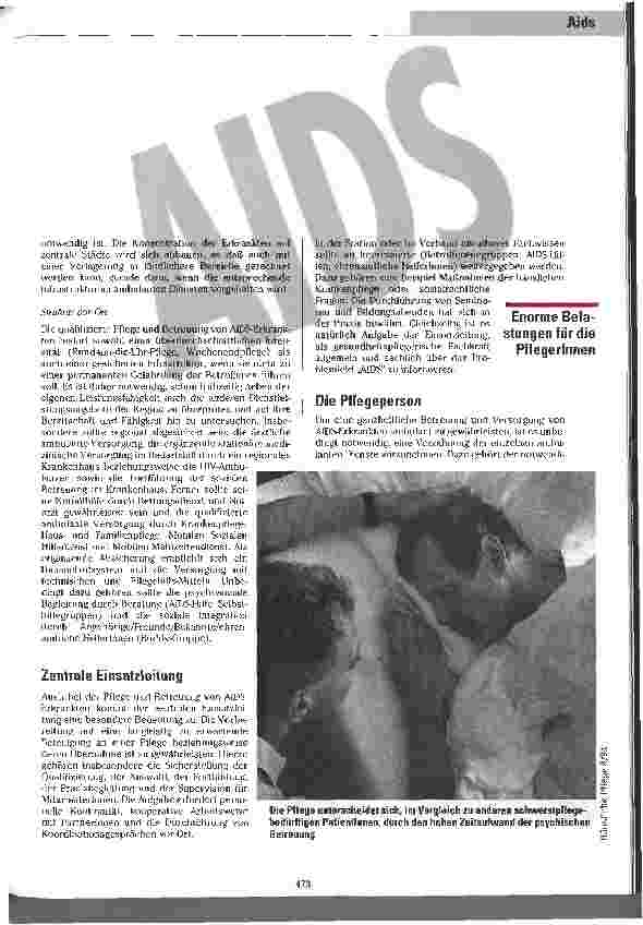 Vorschauseite 4: Heraus aus dem Tabu AIDS - Anforderung an die Häusliche Pflege