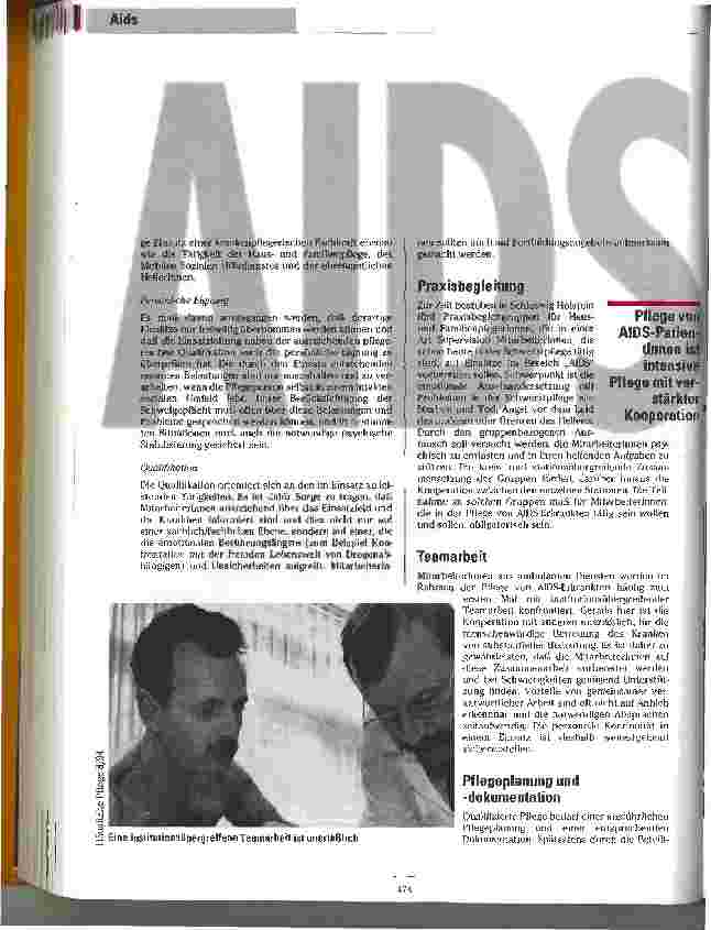 Vorschauseite 5: Heraus aus dem Tabu AIDS - Anforderung an die Häusliche Pflege