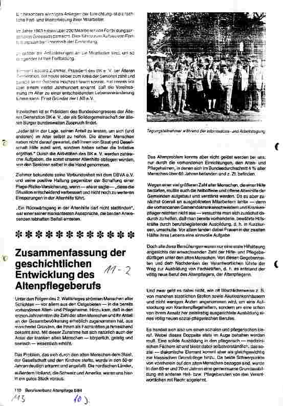 Vorschauseite 1: Zusammenfassung der geschichtlichen Entwicklung des Altenpflegeberufs