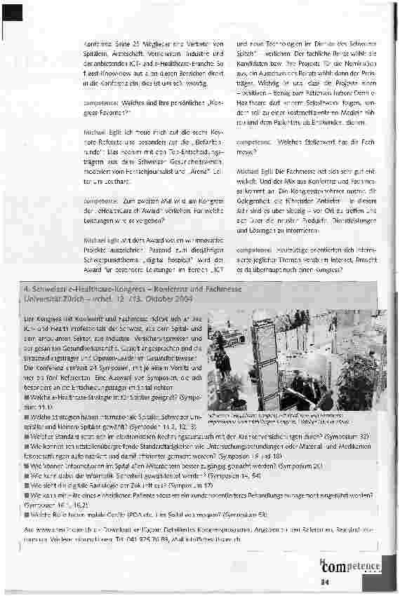 Vorschauseite 2: Das digitale Spital -Kongress eHealthCare. ch 2004