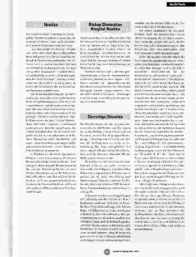 Vorschauseite 2: Persönlicher Erfahrungsbericht eines Besuchs im Bishop Shannahan Hospital in Nsukka, Nigeria
