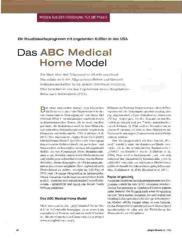 Vorschauseite 1: Das ABC Medical Home Model