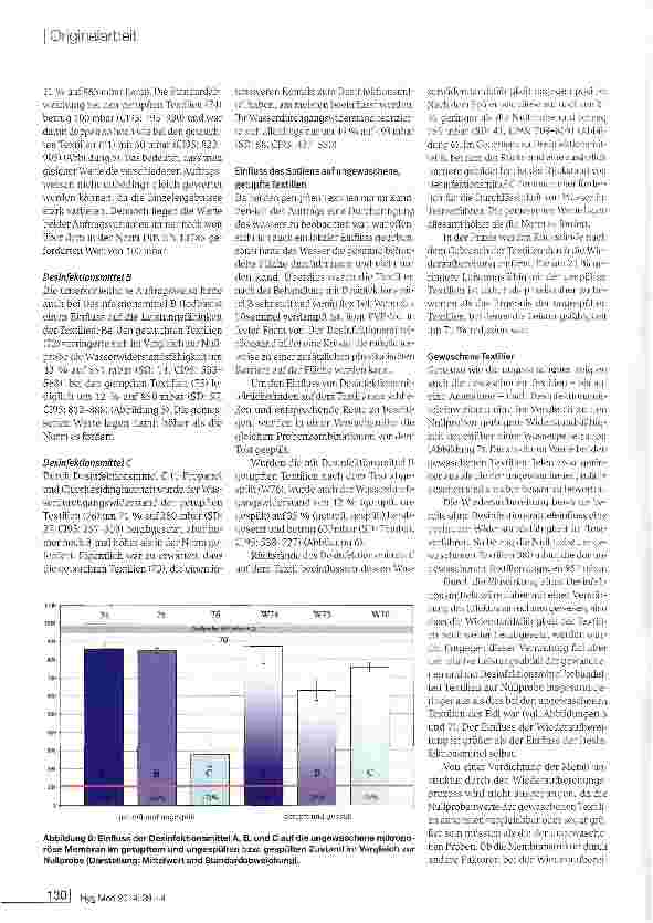 Vorschauseite 5: Einfluss von Desinfektionsmitteln auf die Barrierewirkung von OP-Mänteln und OP-Abdeckmaterialien