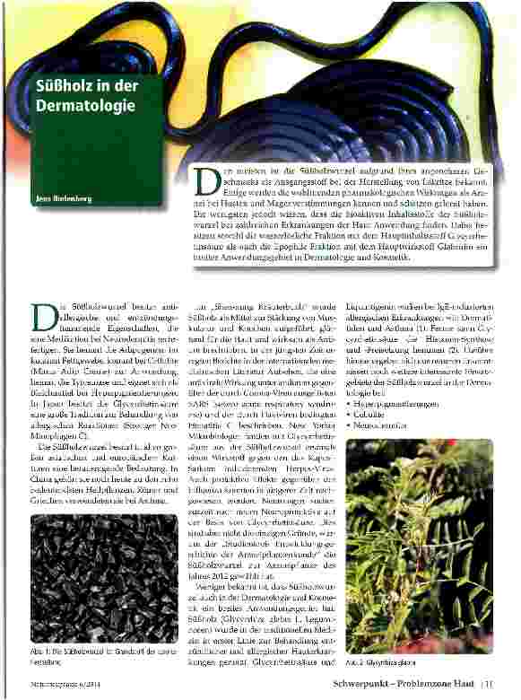 Vorschauseite 1: Süßholz in der Dermatologie