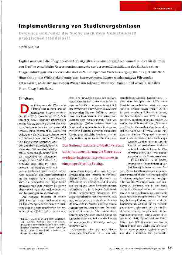 Vorschauseite 1: Implementierung von Studienergebnissen