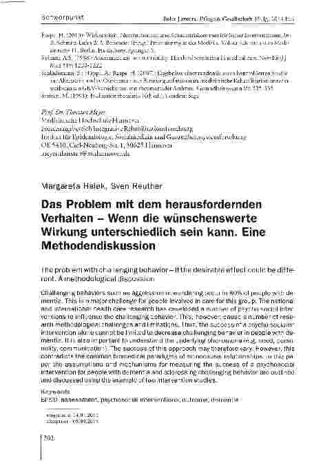 Vorschauseite 1: Das Problem mit dem herausfordernden Verhalten - Wenn die wünschenswerte Wirkung unterschiedlich sein kann. Eine Methodendiskussion
