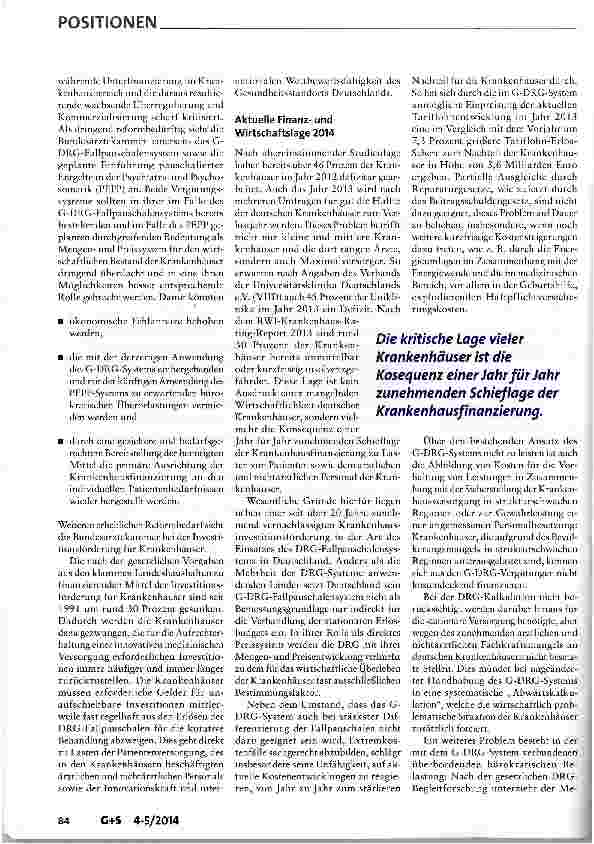 Vorschauseite 2: Positionen der Bundesärztekammer zur Reform der Krankenhausversorgung und -finanzierung