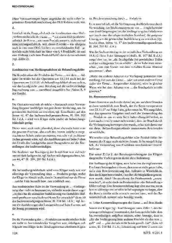 Vorschauseite 5: Produkthaftung bei Kombinationen von Medizinprodukten § 832 Abs. 2 BGB iVm. §§ 1 Abs. 1, 3 ProdHaftG