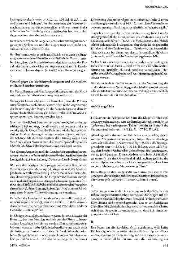 Vorschauseite 6: Produkthaftung bei Kombinationen von Medizinprodukten § 832 Abs. 2 BGB iVm. §§ 1 Abs. 1, 3 ProdHaftG