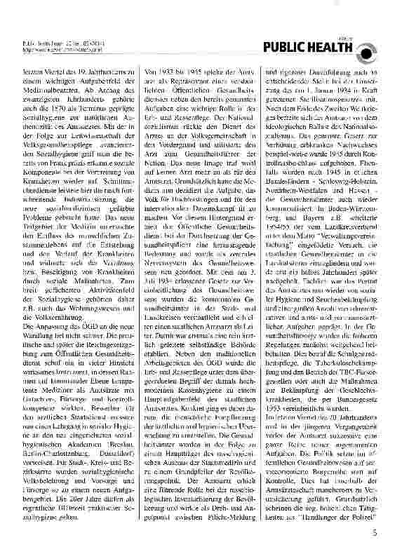 Vorschauseite 2: Geschichte des Öffentlichen Gesundheitsdienstes - von den Anfängen bis heute