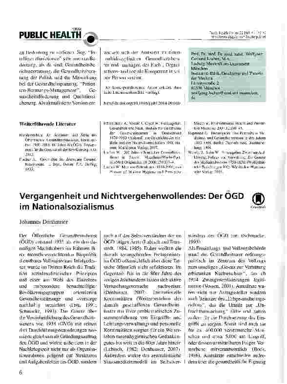 Vorschauseite 3: Geschichte des Öffentlichen Gesundheitsdienstes - von den Anfängen bis heute