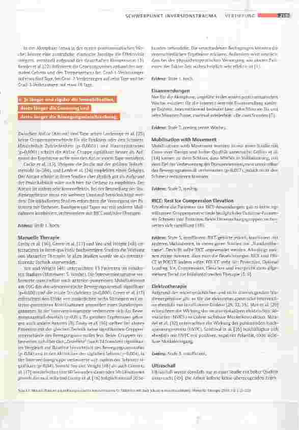 Vorschauseite 5: Aktuelle Evidenz physiotherapeutischer Interventionen für Patienten mit (sub-)akutem Inversionstrauma