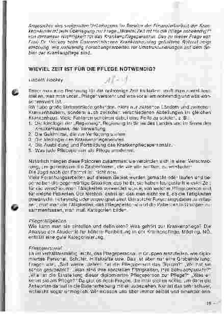 Vorschauseite 1: Wieviel Zeit ist für die Pflege notwendig