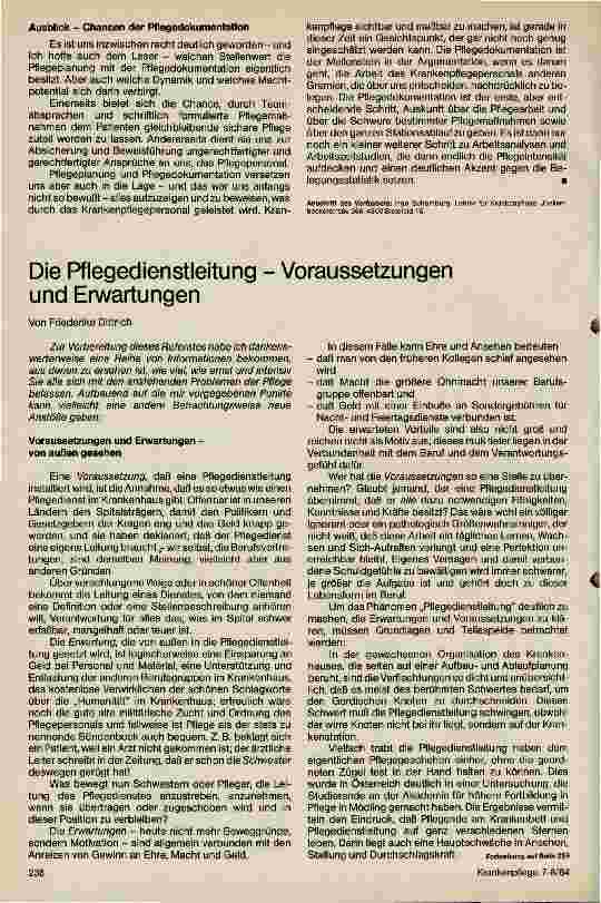 Vorschauseite 1: Die Pflegedienstleitung - Voraussetzungen und Erwartungen