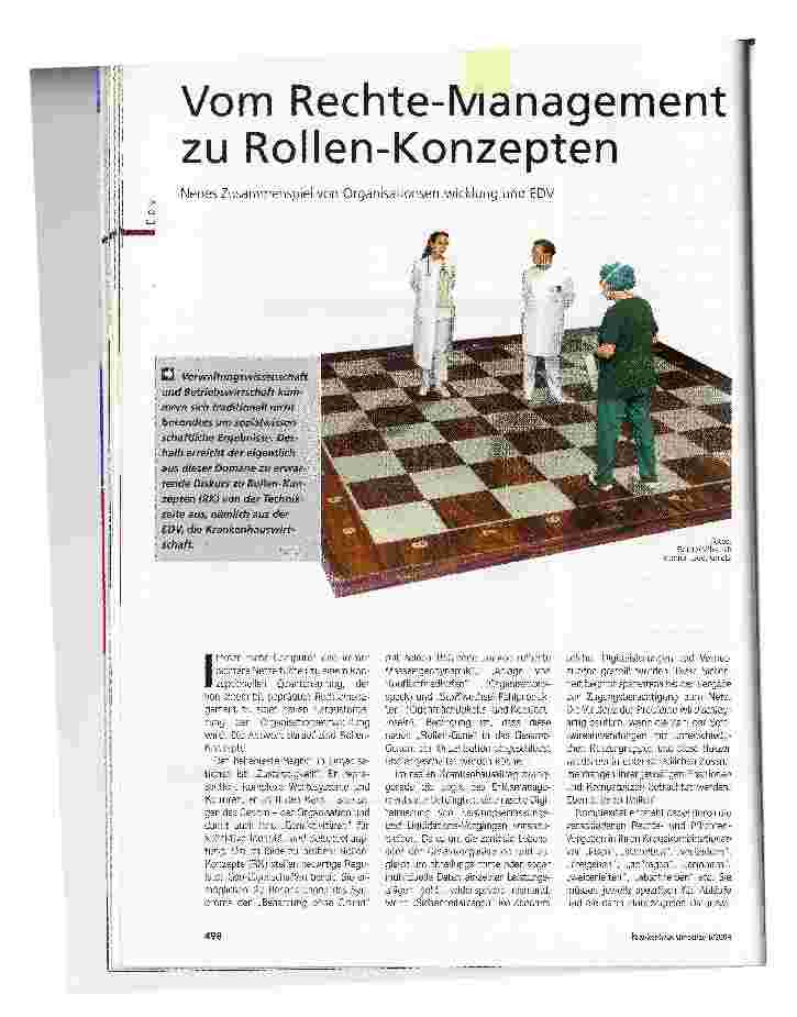 Vorschauseite 1: Vom Rechte-Management zu Rollen-KonzeptenNeues Zusammenspiel von Organisationsentwicklung und EDV