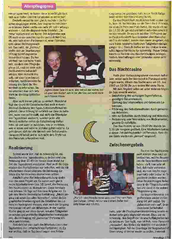 Vorschauseite 2: Keine Jetons, keine Croupiers, aber ... Ein Nachtcasino gewinnt den Altenpflegepreis 94