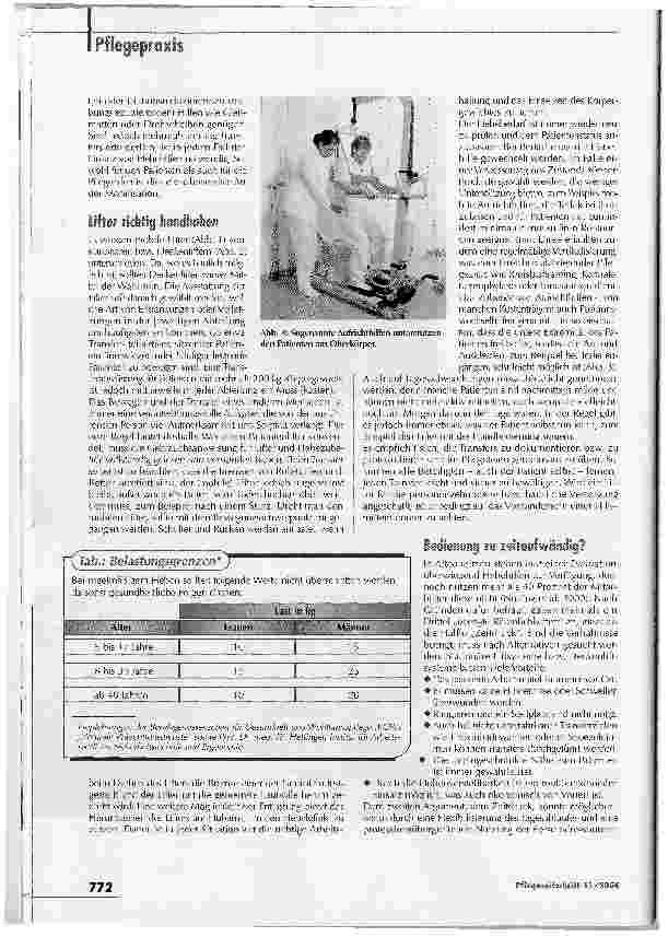 Vorschauseite 3: Noch zu selten im Einsatz. Prävention von Rückenschmerzen durch Hebehilfen