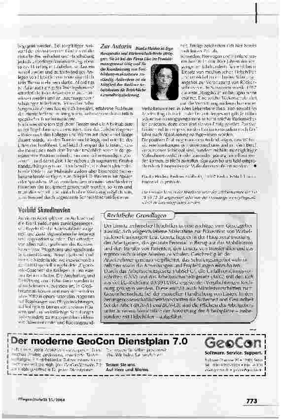 Vorschauseite 4: Noch zu selten im Einsatz. Prävention von Rückenschmerzen durch Hebehilfen