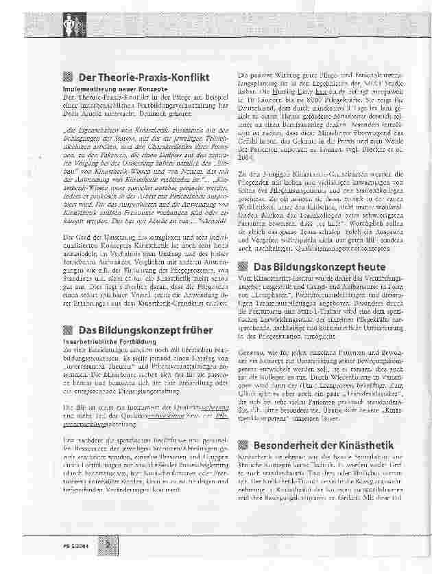 Vorschauseite 2: Kinästhetik: StandortbestimmungDie Schwerfälligkeit von leichter Bewegung in der Pflege