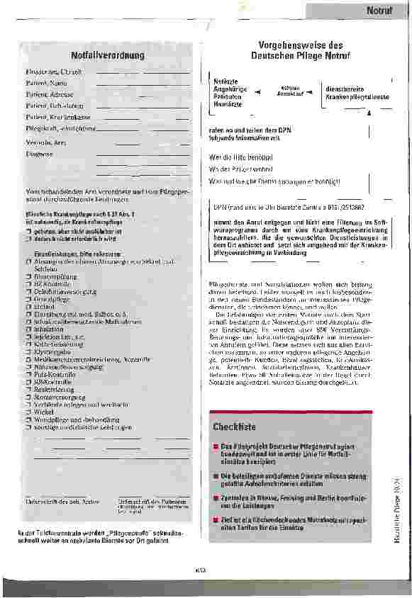 Vorschauseite 3: Bundesweit rufbereit Pilotprojekt Deutscher Pflegenotruf