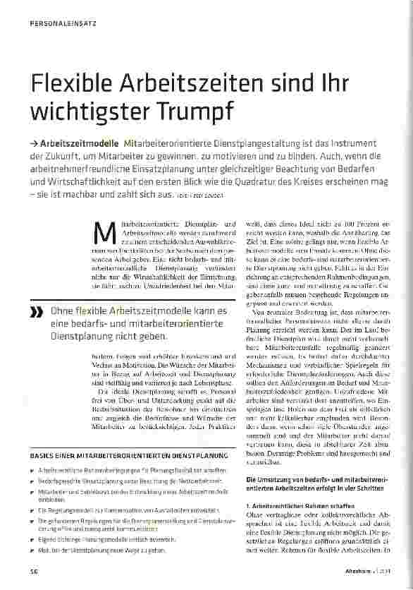 Vorschauseite 1: Flexible Arbeitszeiten sind Ihr wichtigster Trumpf